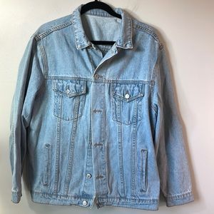John Galt California Mens Denim Trucker Jacket light wash size med. Streetwear